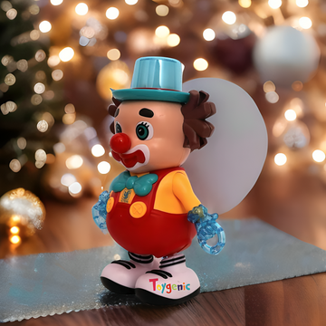 Toygenic  Cute Funny-Face Dancing Clown Joker Toy with Music Flashing Lights and Real Dancing Action