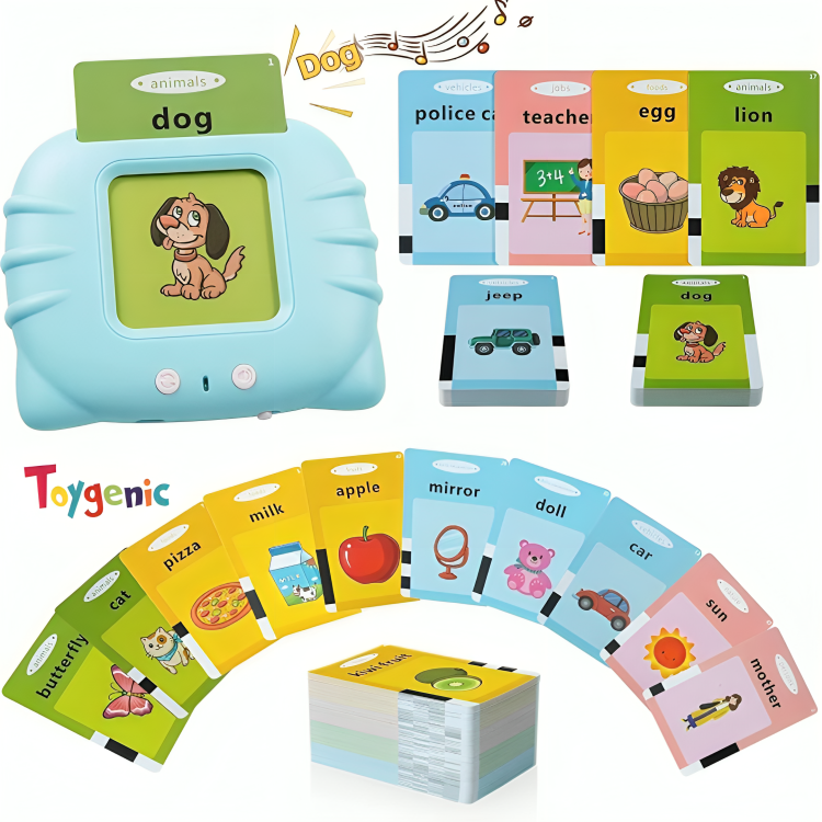Toygenic 112 Talking Baby Flash Cards Educational Toys for 2 3 4 Years Old, Learning Resource Electronic Interactive Toys for 2-4 Year Old Boys Girls Toddlers Kids Birthday Gifts Ages 2 3 4 5