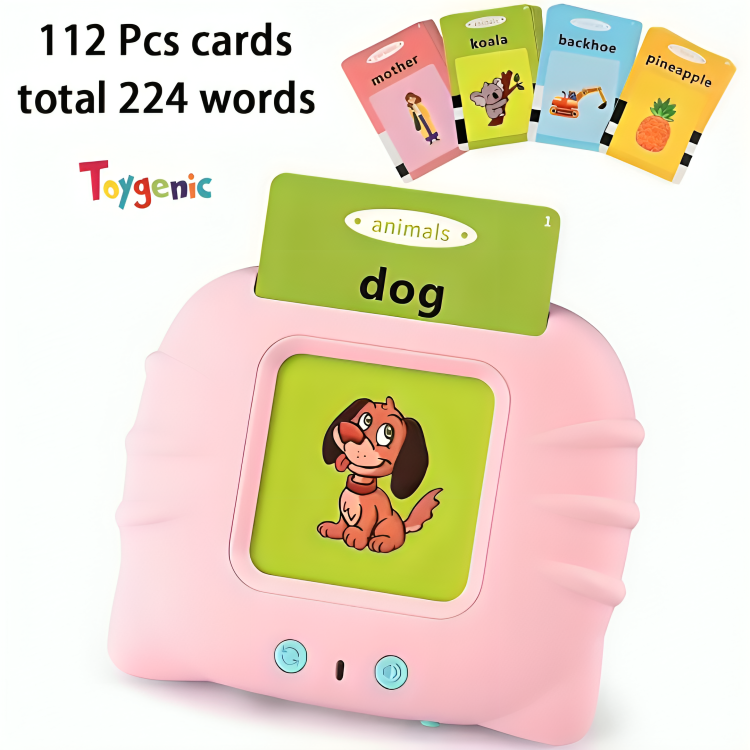 Toygenic 112 Talking Baby Flash Cards Educational Toys for 2 3 4 Years Old, Learning Resource Electronic Interactive Toys for 2-4 Year Old Boys Girls Toddlers Kids Birthday Gifts Ages 2 3 4 5