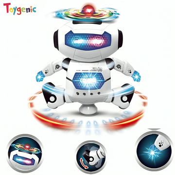 Toygenic Robot Toy,Robot Dancing All Direction Rotation Robot with Colorful Lights and Music Dancing Robot Toys for Boys and Girls | Pack of 1 I Multicolor