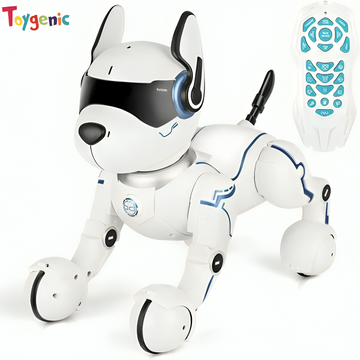 Toygenic Remote Control Robot Dog Toy - 12"x10" Interactive Toy Robot with Touch Function & Voice Control - Programmable Robot for Kids, Mimics Animal Forms - RC Rechargeable Smart Robot - Ages 3 & Up