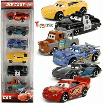 Toygenic Mini Metal Die Cast Car Set of-6 Toy Vehicle Play Set Free Wheel High Speed Unbreakable Car for Kids, Small Racing Car for Exciting Playtime Adventures, Movie Vehicles Car for Kids