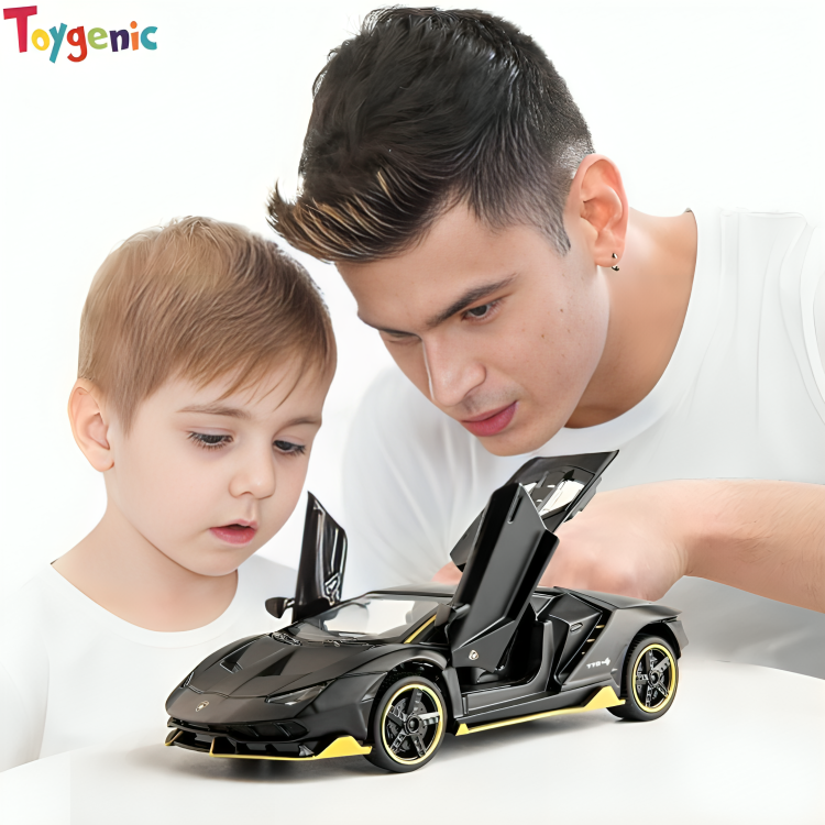 Toygenic Lamborghini Car Toy Die-cast Metal Car Model Car Pull Back car Super car with Openable Doors with Sound and Light for Birthdays Gift Party Decorations Great for Kids Boys Girls ‎1:32 Scale