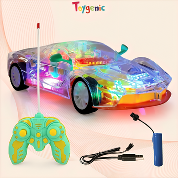 Toygenic  3D Remote Control Rechargable Car, Gear Simulation Mechanical Car, Sound & Light Toys for Kids (3+ Years, Multi Color)