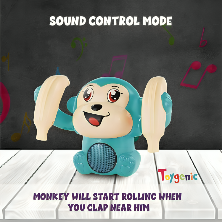 Toygenic Monkey Funny Musical Voice Controlled Monkey Toy Music Animal Toys, Monkey Touch Control Musical Light and Sound Effects Toy for Kids