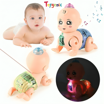 Toygenic Electric Crawling Baby Musical Light Infant Toys, 6 Months, Boy Girl Birthday Gift, Tummy Time Toddler Toy for Kids