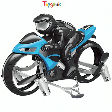 Toygenic Motorcycle Drone 4 CH Remote Control Flying Bike Toy Drone (WITHOUT CAMERA) Blue