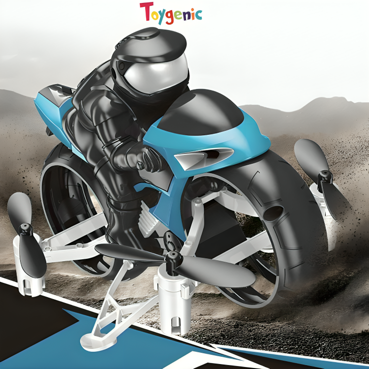 Toygenic Motorcycle Drone 4 CH Remote Control Flying Bike Toy Drone (WITHOUT CAMERA) Blue